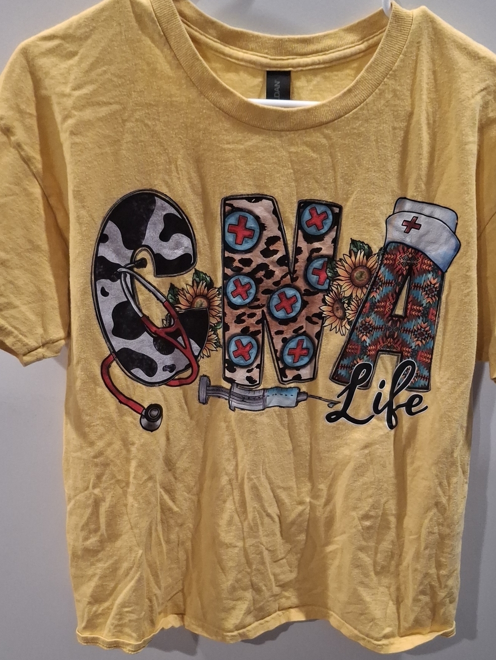 CNA Yellow 'Nurse Life' Graphic Tee
